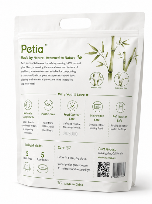 Petia Plant-Fiber Pet Tableware Set